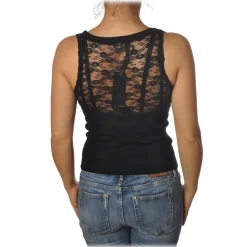 Pinko - Tank Top Sierra Leone Slim Fit with Lace Back - Black - Top - Made in Italy - Luxury Exclusive Collection - Avvenice