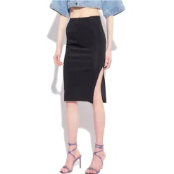 Pinko - Technical Fabric Longuette Skirt - Black - Skirt - Made in Italy - Luxury Exclusive Collection - Avvenice