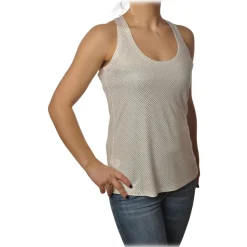 Pinko - Top Bakugan Rowing Tank Top with Strass - White - Top - Made in Italy - Luxury Exclusive Collection - Avvenice