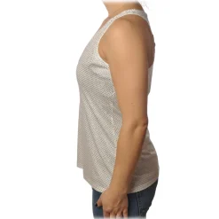 Pinko - Top Bakugan Rowing Tank Top with Strass - White - Top - Made in Italy - Luxury Exclusive Collection - Avvenice