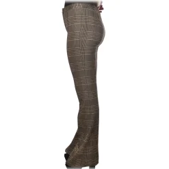 Pinko - Trousers Hulka Flared Leg in Galles Motif - Beige/Black - Trousers - Made in Italy - Luxury Exclusive Collection - Avvenice