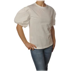 Pinko - T-shirt Bettyboop Round-neck with Balloon Sleeve - White - T-shirt - Made in Italy - Luxury Exclusive Collection - Avvenice