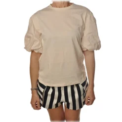 Pinko - T-shirt Bettyboop Round-neck with Balloon Sleeve - Ivory - T-shirt - Made in Italy - Luxury Exclusive Collection - Avvenice