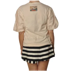 Pinko - T-shirt Bettyboop Round-neck with Balloon Sleeve - Ivory - T-shirt - Made in Italy - Luxury Exclusive Collection - Avvenice