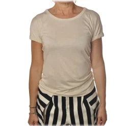 Pinko - T-shirt Hercules with Boat Neck and Laces - Light Beige - T-shirt - Made in Italy - Luxury Exclusive Collection - Avvenice