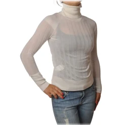 Pinko - Turtleneck Sweater Accanto in Ribbed Knit - White - Sweater - Made in Italy - Luxury Exclusive Collection - Avvenice