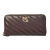 Pinko - Wallet Ryder v Quilt in Leather with Logo - Bordeaux - Bag - Made in Italy - Luxury Exclusive Collection - Avvenice