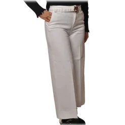 Pinko - Wide Leg Trousers Peggy 9 - White - Trousers - Made in Italy - Luxury Exclusive Collection - Avvenice