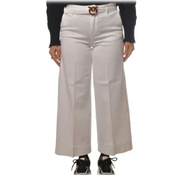 Pinko - Wide Leg Trousers Peggy 9 - White - Trousers - Made in Italy - Luxury Exclusive Collection - Avvenice