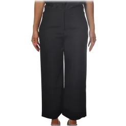Pinko - Wide Leg Trousers Ciro6 Medium Waist - Black - Trousers - Made in Italy - Luxury Exclusive Collection - Avvenice