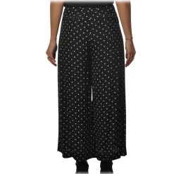 Pinko - Wide Leg Trousers Crembrule in Pois Pattern - Black - Trousers - Made in Italy - Luxury Exclusive Collection - Avvenice