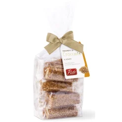 Pistì - Pieces of Crunchy with Sicilian Sesame - Fine Pastry in Envelope with Bow - 200 g - Avvenice
