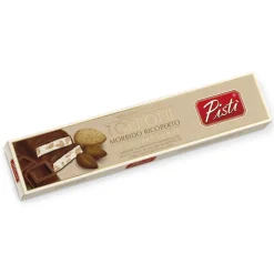 Pistì - Soft Nougat Steak with Sicilian Almond Covered with Milk Chocolate - Fine Pastry in Case - Avvenice