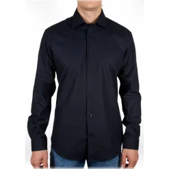 Poggianti 1985 - Black Poplin Shirt Italian Collar - Handmade in Italy - New Luxury Exclusive Collection - Avvenice