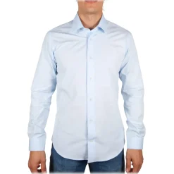 Poggianti 1985 - Blue Fantasy Shirt Italian Collar - Handmade in Italy - New Luxury Exclusive Collection - Avvenice