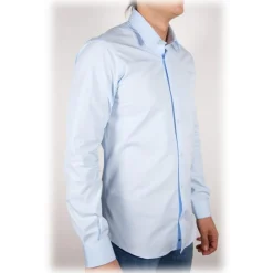 Poggianti 1985 - Blue Fantasy Shirt Italian Collar - Handmade in Italy - New Luxury Exclusive Collection - Avvenice