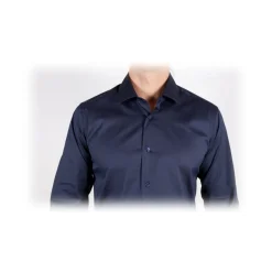 Poggianti 1985 - Blue Poplin Shirt Italian Collar - Handmade in Italy - New Luxury Exclusive Collection - Avvenice