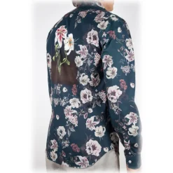 Poggianti 1985 - Blue Soft Collar Patterned Shirt - Handmade in Italy - New Luxury Exclusive Collection - Avvenice