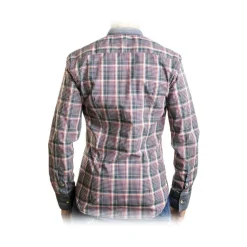 Poggianti 1985 - Checked Shirt with Denim Contrasts - Handmade in Italy - New Luxury Exclusive Collection - Avvenice