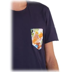 Poggianti 1985 - Cotton T-Shirt 853-01 Blue - Handmade in Italy - New Luxury Exclusive Collection - Avvenice