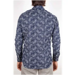 Poggianti 1985 - Denim Shirt with Embroidery - Handmade in Italy - New Luxury Exclusive Collection - Avvenice
