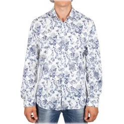 Poggianti 1985 - French Collar Fancy Shirt - Handmade in Italy - New Luxury Exclusive Collection - Avvenice