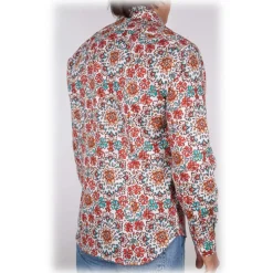 Poggianti 1985 - Italian Collar Patterned Shirt - Handmade in Italy - New Luxury Exclusive Collection - Avvenice