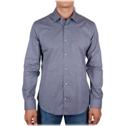 Poggianti 1985 - Italian Collar Patterned Shirt - Handmade in Italy - New Luxury Exclusive Collection - Avvenice