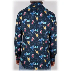 Poggianti 1985 - Italian Collar Patterned Shirt - Handmade in Italy - New Luxury Exclusive Collection - Avvenice