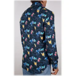 Poggianti 1985 - Italian Collar Patterned Shirt - Handmade in Italy - New Luxury Exclusive Collection - Avvenice