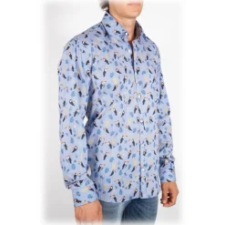 Poggianti 1985 - Italian Collar Patterned Shirt - Handmade in Italy - New Luxury Exclusive Collection - Avvenice