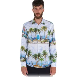 Poggianti 1985 - Landscape Soft Collar Fantasy Shirt - Handmade in Italy - New Luxury Exclusive Collection - Avvenice