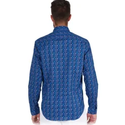 Poggianti 1985 - Light Blue / White Patterned Soft Collar Shirt - Handmade in Italy - New Luxury Exclusive Collection - Avvenice