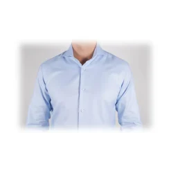 Poggianti 1985 - Light Blue Oxford French Collar Shirt - Handmade in Italy - New Luxury Exclusive Collection - Avvenice
