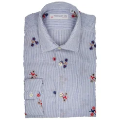 Poggianti 1985 - Light Blue Soft Collar Fantasy Shirt - Handmade in Italy - New Luxury Exclusive Collection - Avvenice