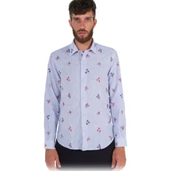 Poggianti 1985 - Light Blue Soft Collar Fantasy Shirt - Handmade in Italy - New Luxury Exclusive Collection - Avvenice