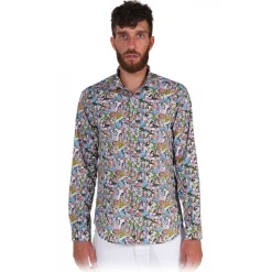 Poggianti 1985 - Multicolor Soft Collar Fantasy Shirt - Handmade in Italy - New Luxury Exclusive Collection - Avvenice