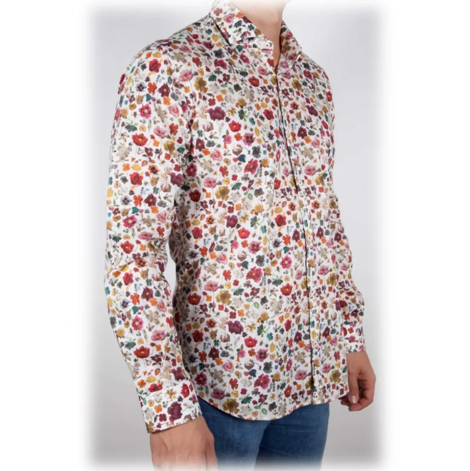 Poggianti 1985 - Multicolor Soft Collar Shirt - Handmade in Italy - New Luxury Exclusive Collection - Avvenice
