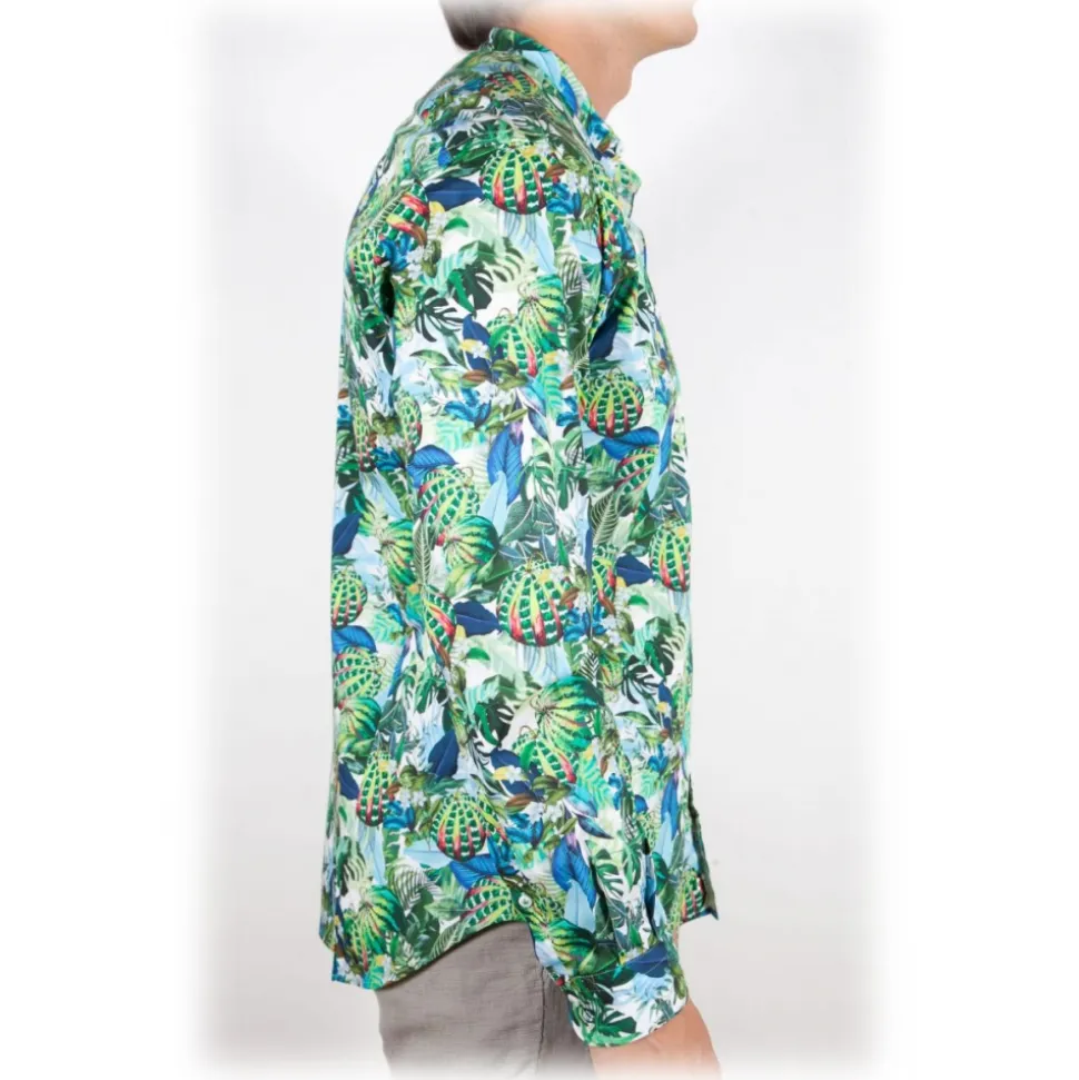 Poggianti 1985 - Multicolor Soft Collar Shirt - Handmade in Italy - New Luxury Exclusive Collection - Avvenice