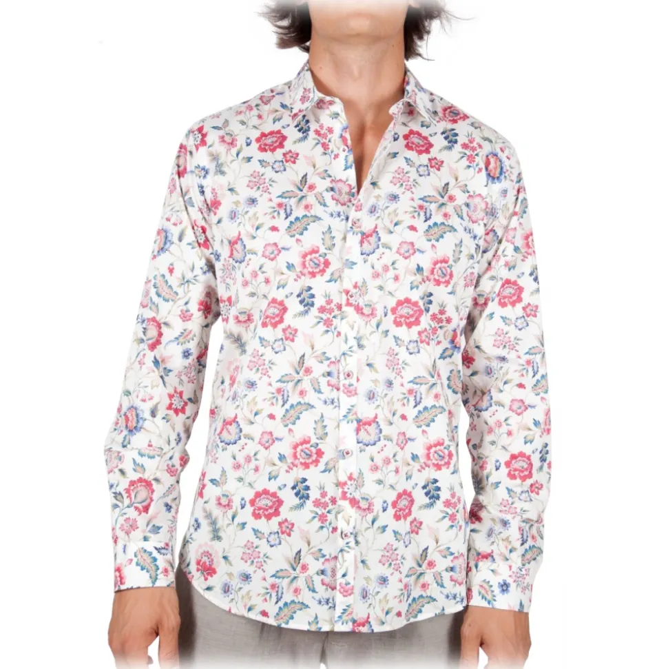 Poggianti 1985 - Multicolor Soft Collar Shirt - Handmade in Italy - New Luxury Exclusive Collection - Avvenice