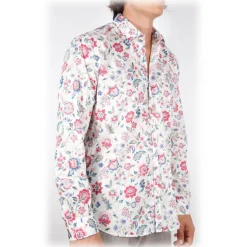 Poggianti 1985 - Multicolor Soft Collar Shirt - Handmade in Italy - New Luxury Exclusive Collection - Avvenice