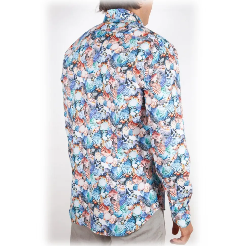 Poggianti 1985 - Multicolor Soft Collar Shirt - Handmade in Italy - New Luxury Exclusive Collection - Avvenice