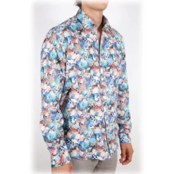 Poggianti 1985 - Multicolor Soft Collar Shirt - Handmade in Italy - New Luxury Exclusive Collection - Avvenice