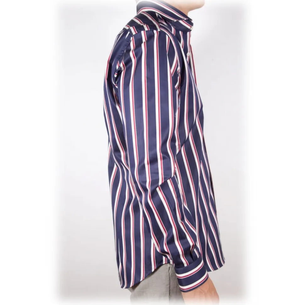 Poggianti 1985 - Multicolor Soft Collar Shirt - Handmade in Italy - New Luxury Exclusive Collection - Avvenice