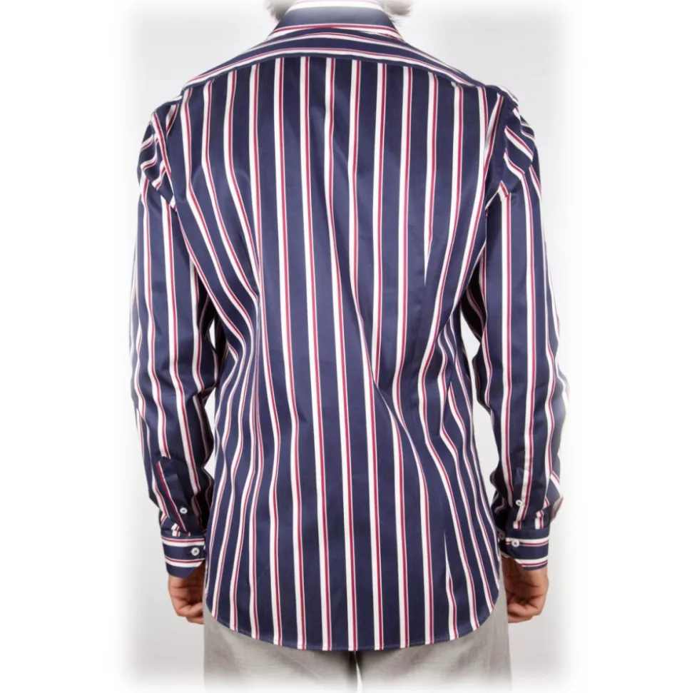 Poggianti 1985 - Multicolor Soft Collar Shirt - Handmade in Italy - New Luxury Exclusive Collection - Avvenice