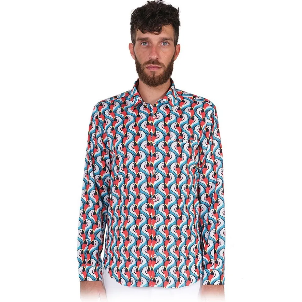 Poggianti 1985 - Multicolor Soft Collar Fantasy Shirt - Handmade in Italy - New Luxury Exclusive Collection - Avvenice