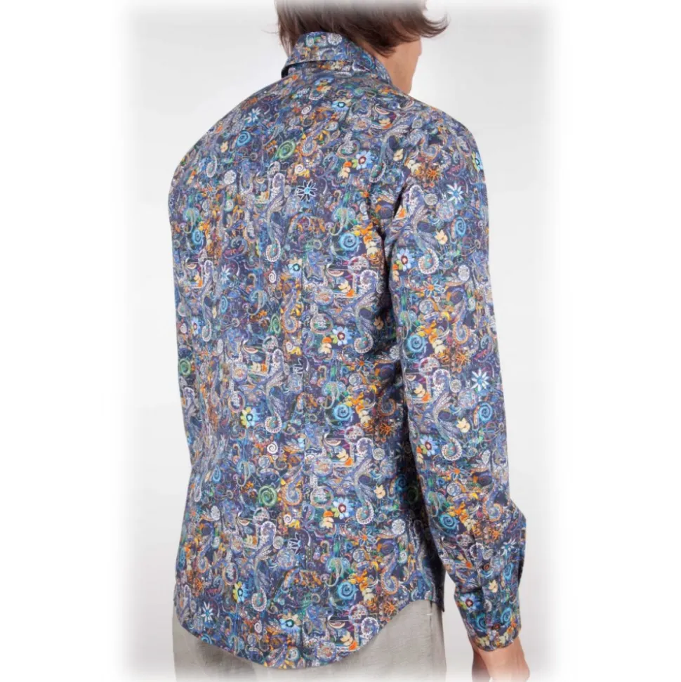Poggianti 1985 - Multicolor Soft Collar Shirt - Handmade in Italy - New Luxury Exclusive Collection - Avvenice