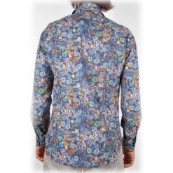 Poggianti 1985 - Multicolor Soft Collar Shirt - Handmade in Italy - New Luxury Exclusive Collection - Avvenice