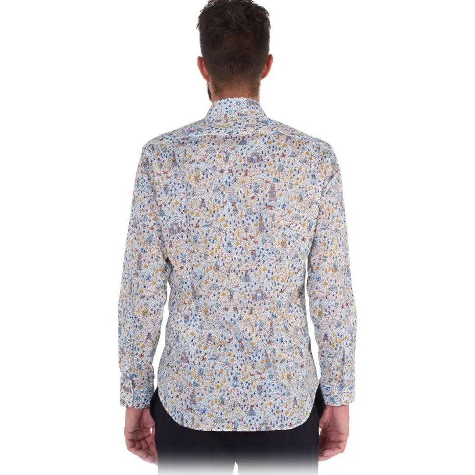 Poggianti 1985 - Multicolored Soft Collar Patterned Shirt - Handmade in Italy - New Luxury Exclusive Collection - Avvenice