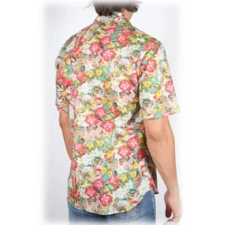 Poggianti 1985 - Short Sleeve Fancy Shirt French Collar - Handmade in Italy - New Luxury Exclusive Collection - Avvenice